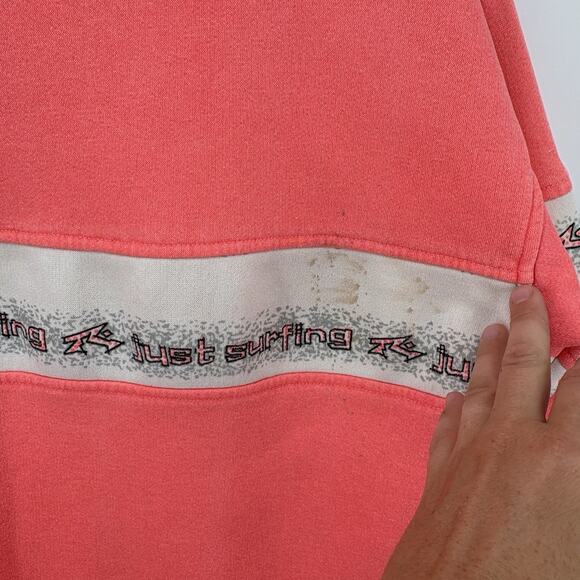 Vintage 80s Rusty Surf Skate Crewneck Sweatshirt Distressed Pink Mens Large RARE - Picture 9 of 16